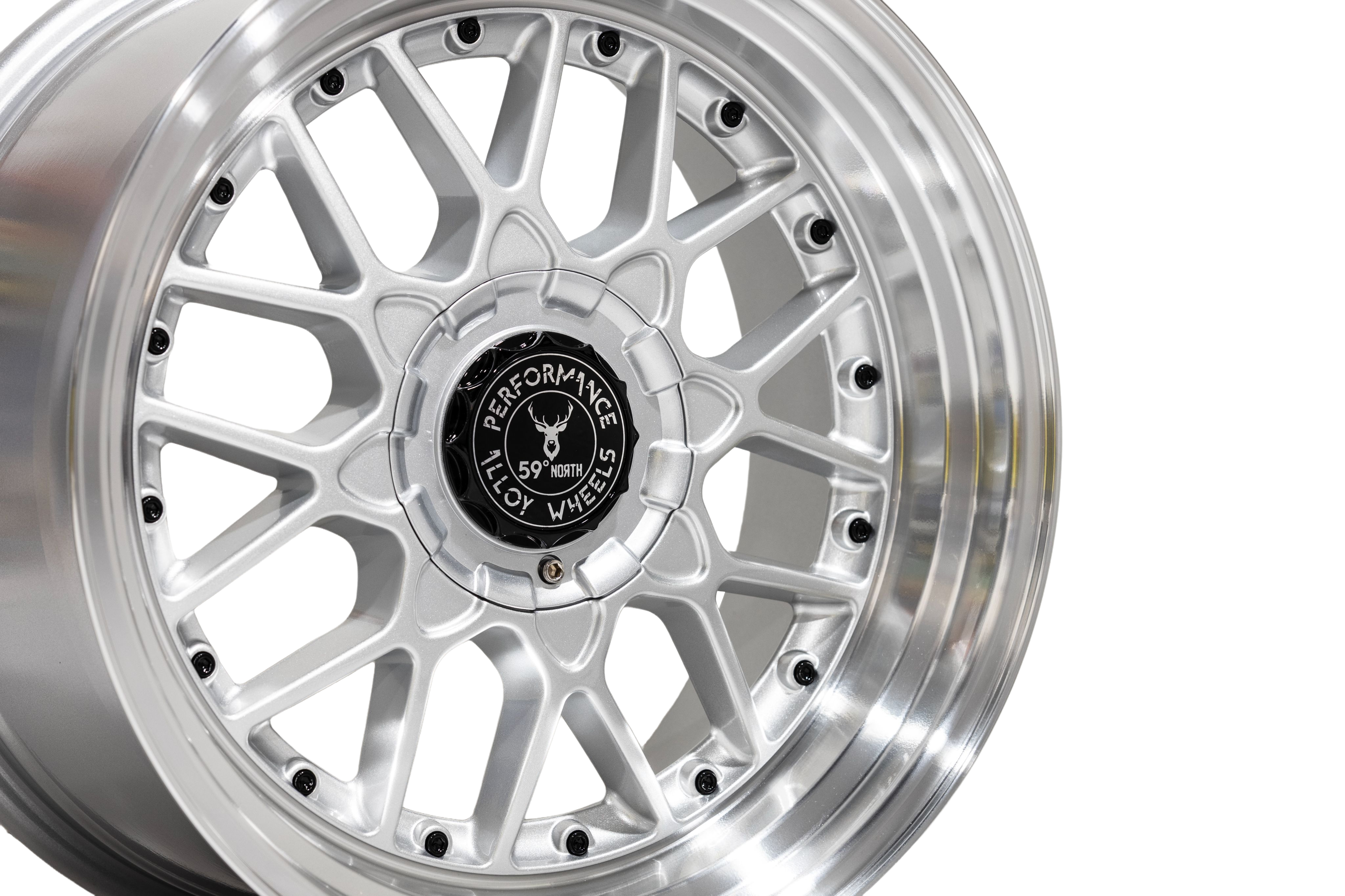 59°North Wheels D-010 9x18" ET25 5x114,3/5x120 Gloss silver/polished lip - 2