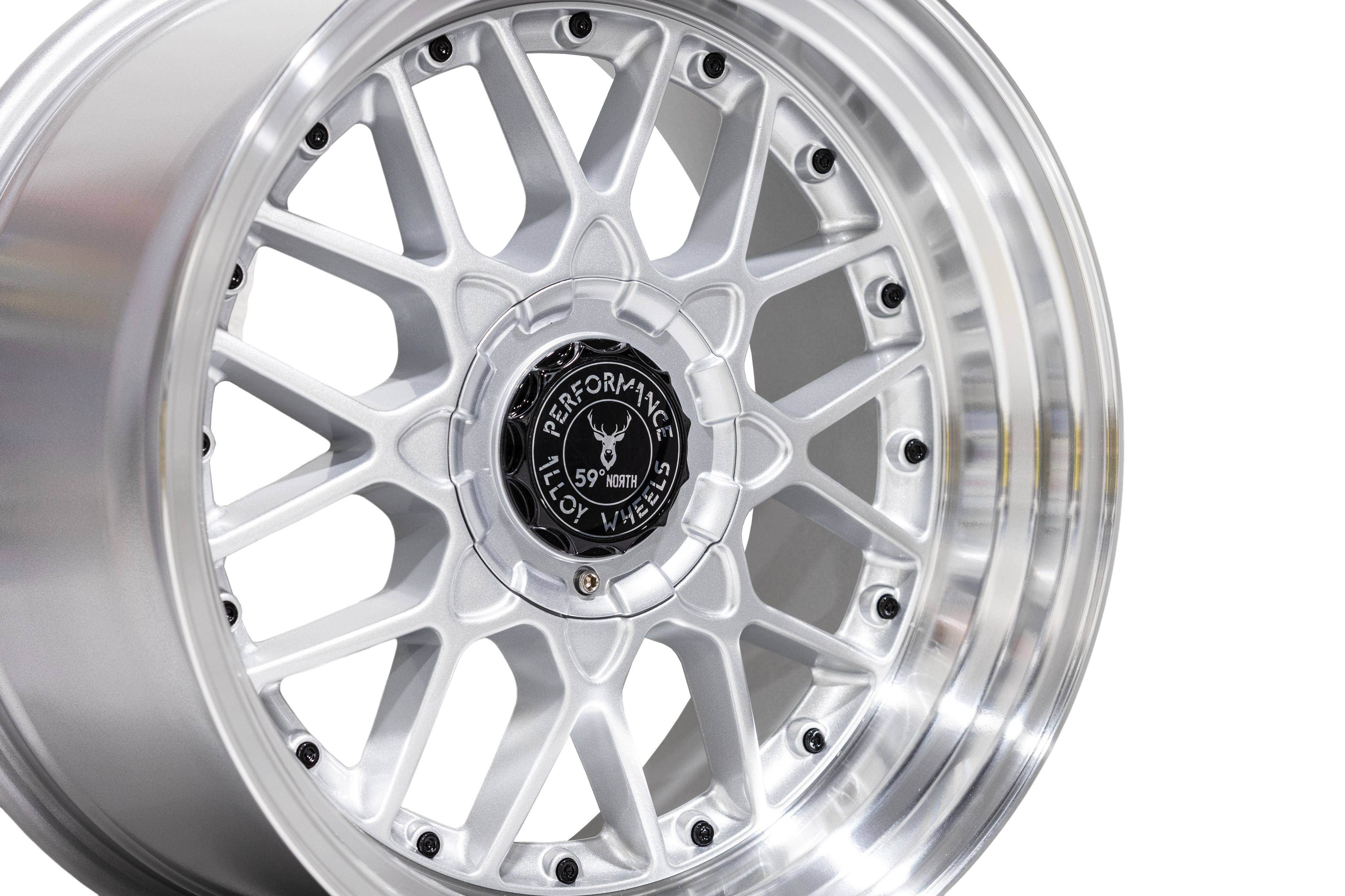 59°North Wheels D-010 10x18" ET25 5x114,3/5x120 Gloss silver/polished lip - 2