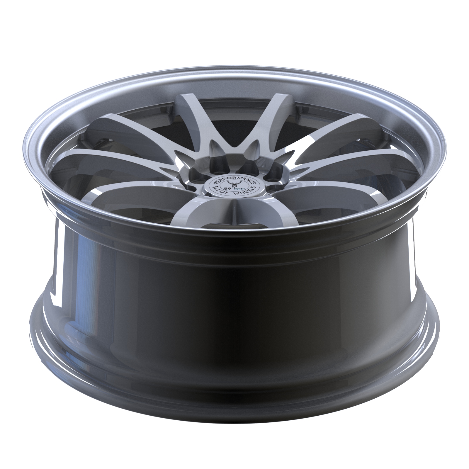 59°North Wheels D-012 10,5x18" ET15 5x114,3/5x120 Gloss white/polished lip - 3