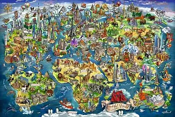 Illustradted World Map, 5000 Bitar Ravensburger