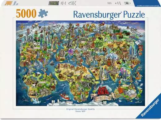 Illustradted World Map, 5000 Bitar Ravensburger - 2