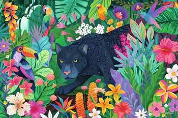 Panther in Flowery Jungle, 3000 Bitar Ravensburger