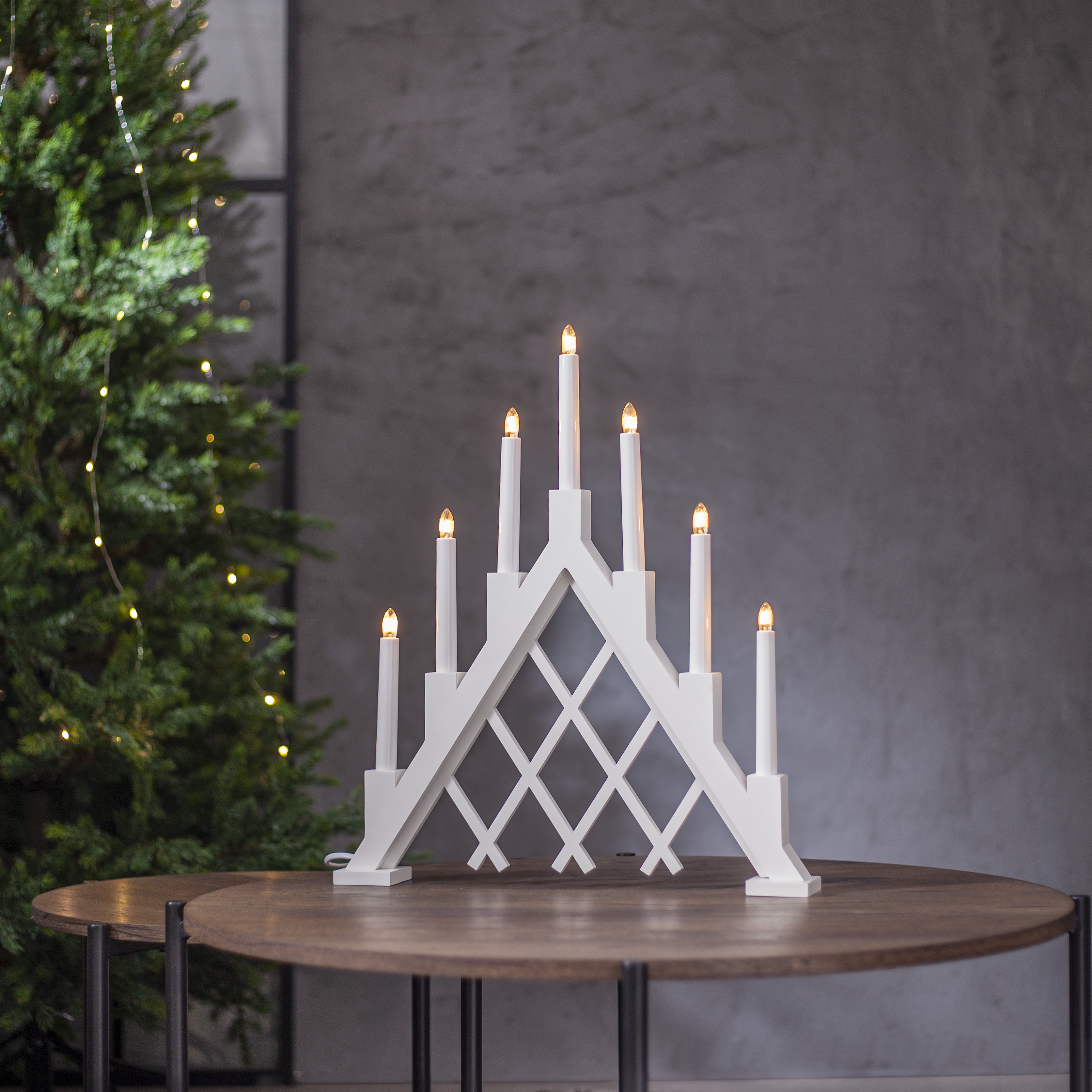 Ljusstake Rute - 44,5x51,5 cm - Vit