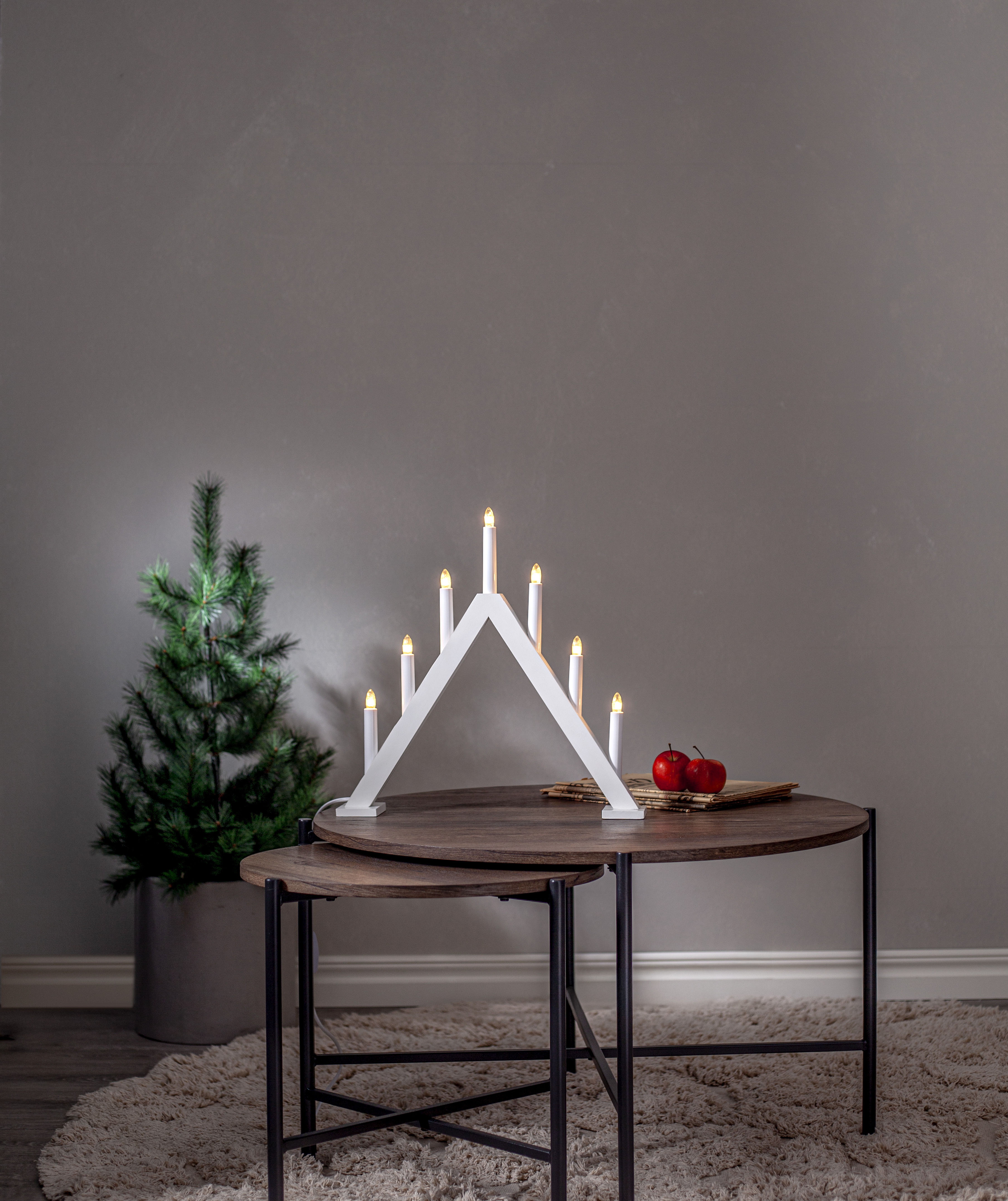 Candlestick Tyra - 43x43 cm - White - 3