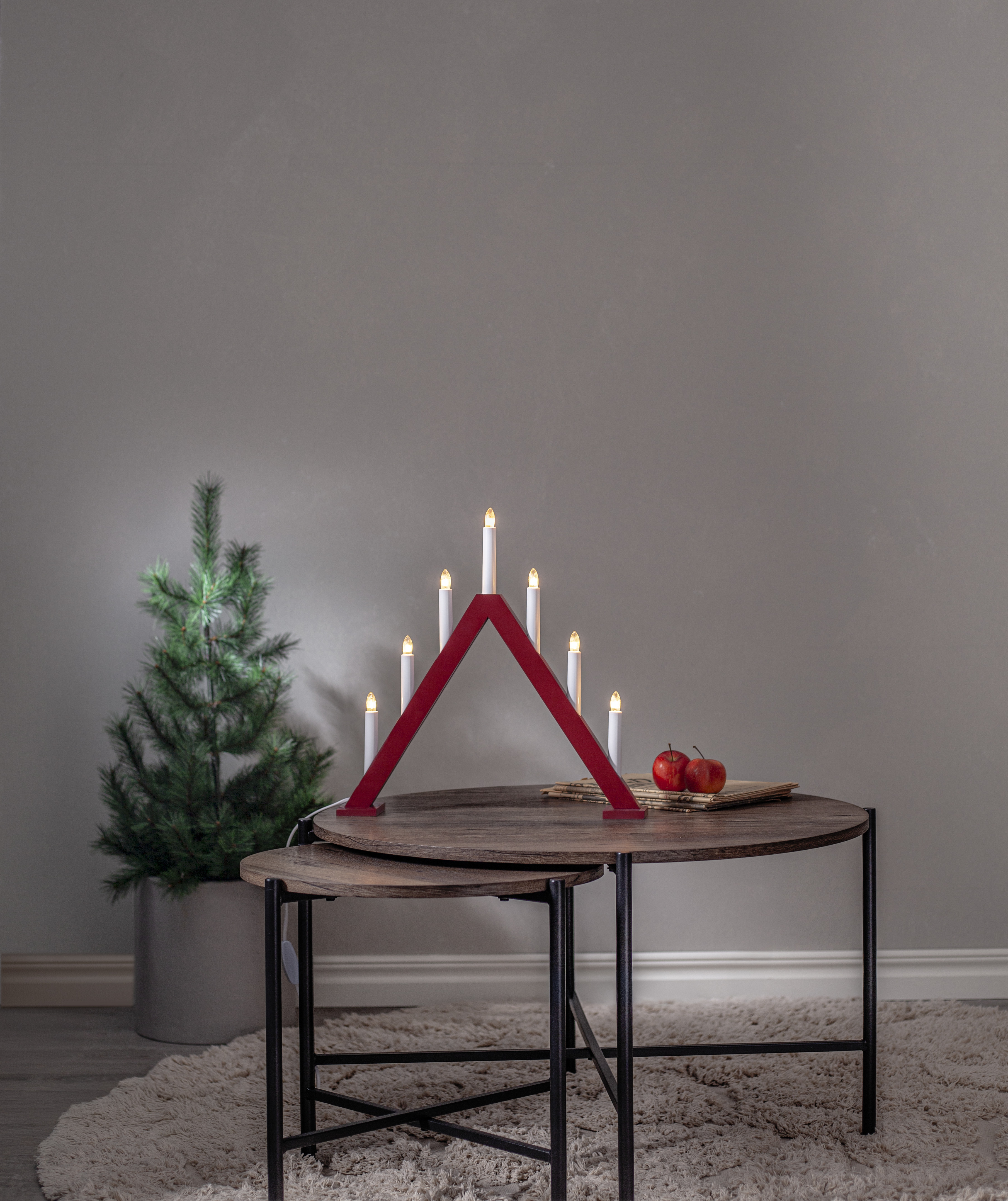 Candlestick Tyra - 43x43 cm - Red - 3