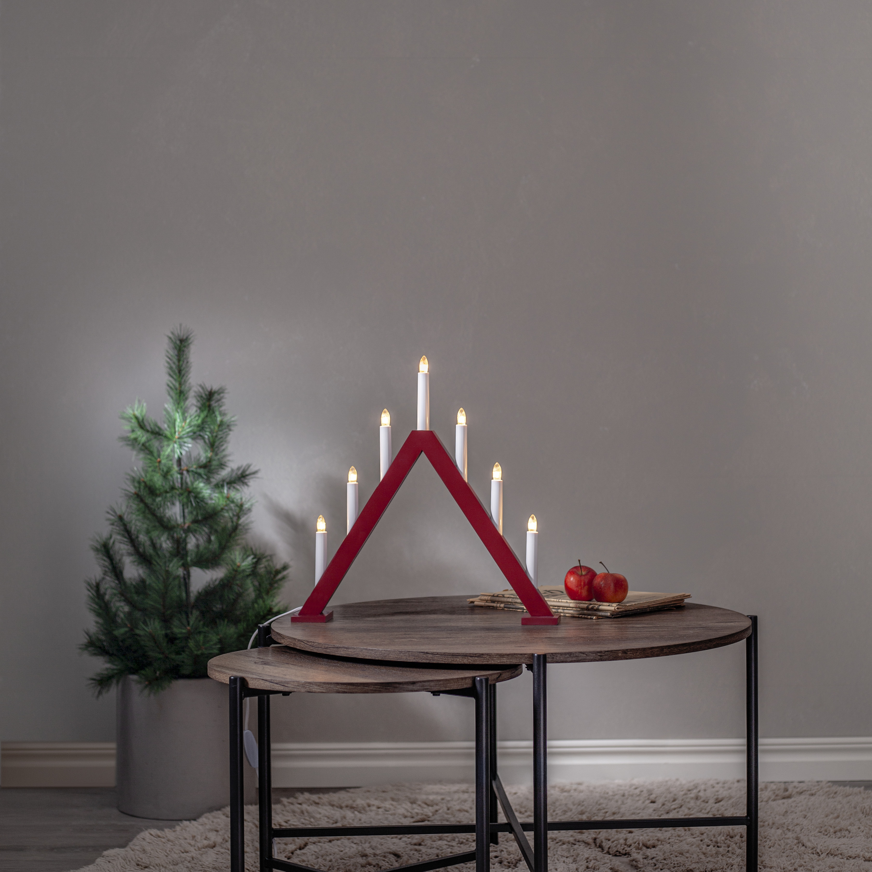 Candlestick Tyra - 43x43 cm - Red