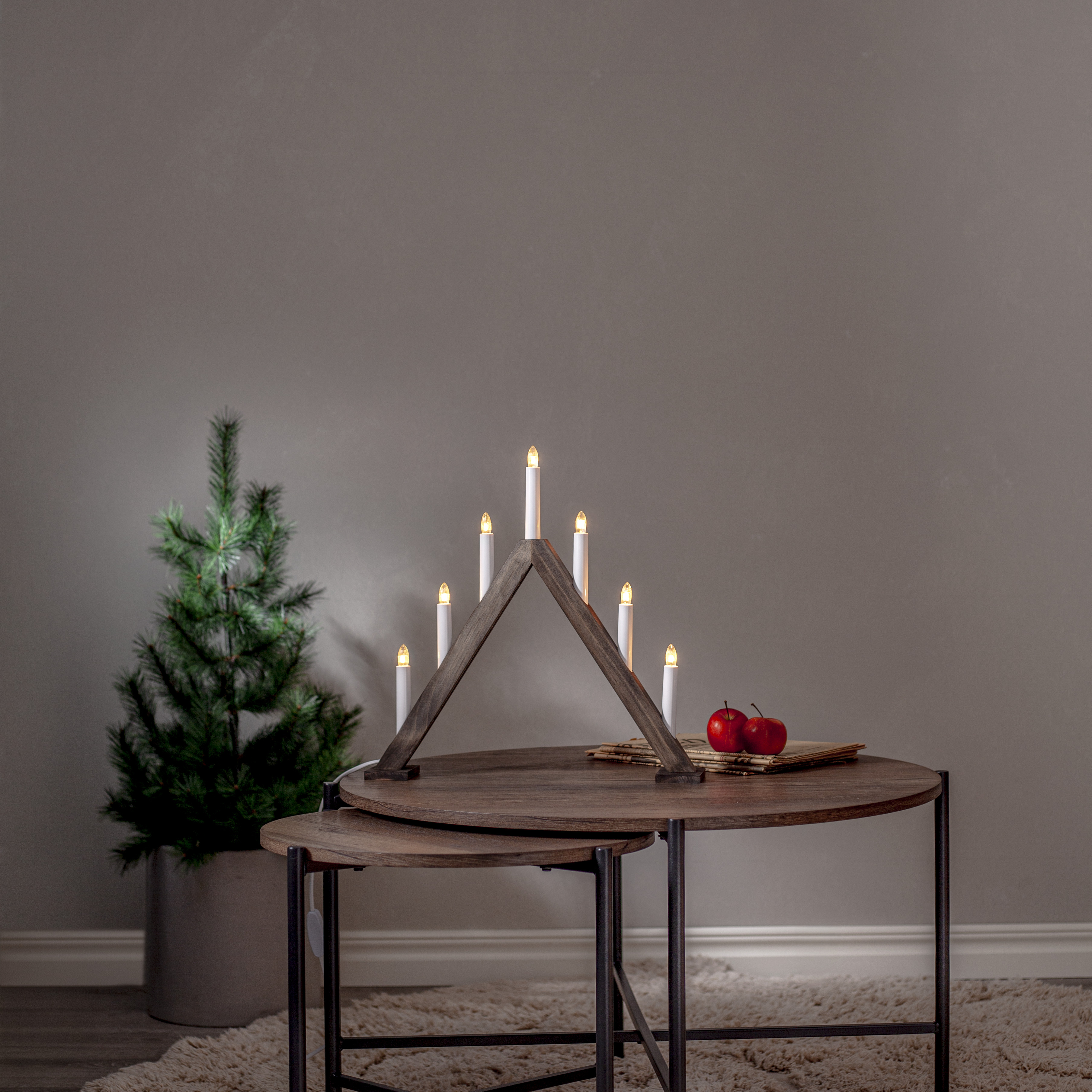 Candlestick Tyra - 43x43 cm - Brown
