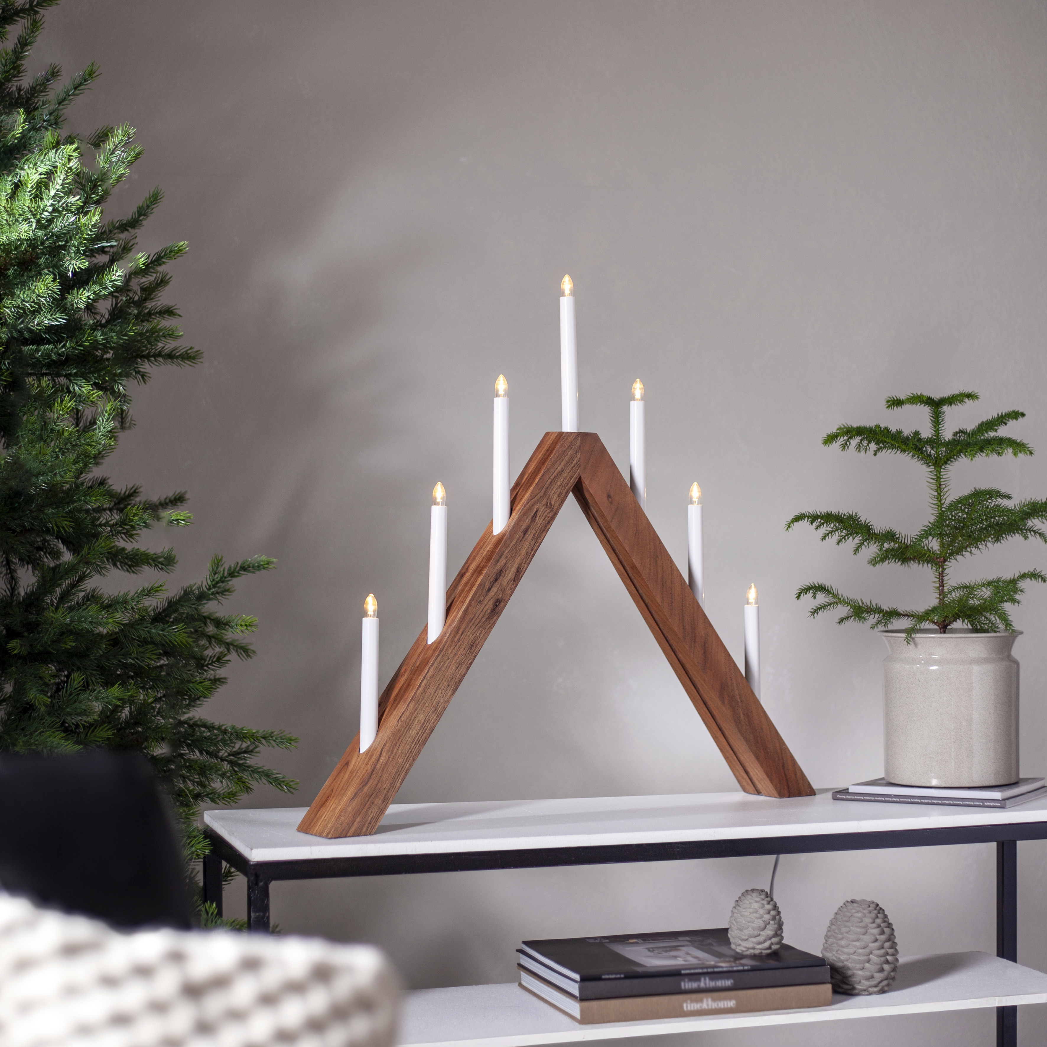 Ljusstake Acca - 65x60 cm - Brun