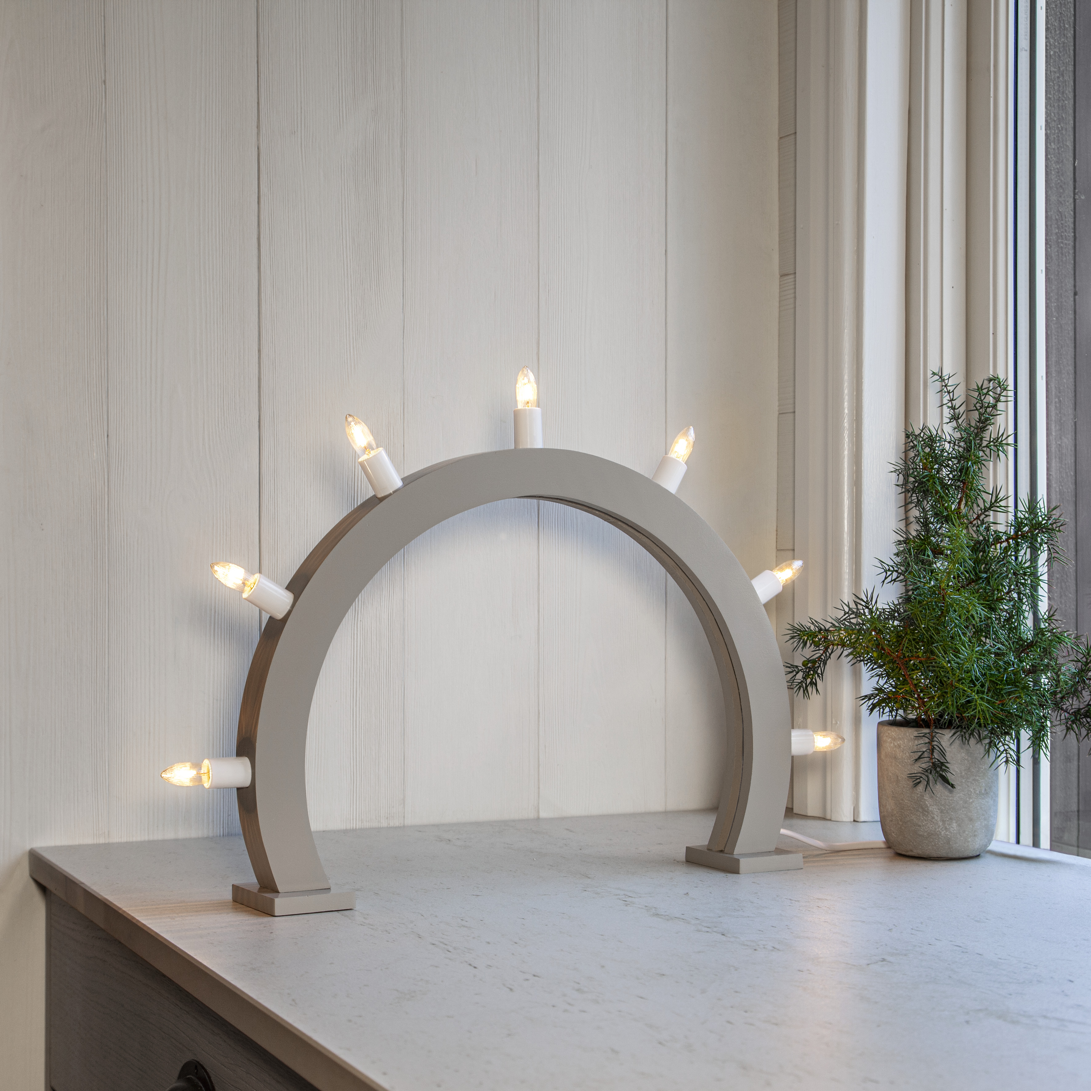 Candlestick CRISP - 48x32,5 cm - Beige