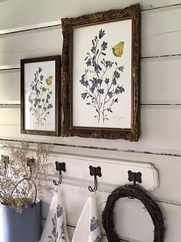 "SET" 2-PIECE ART PRINT BELLFLOWERS  30x40 & 21X30