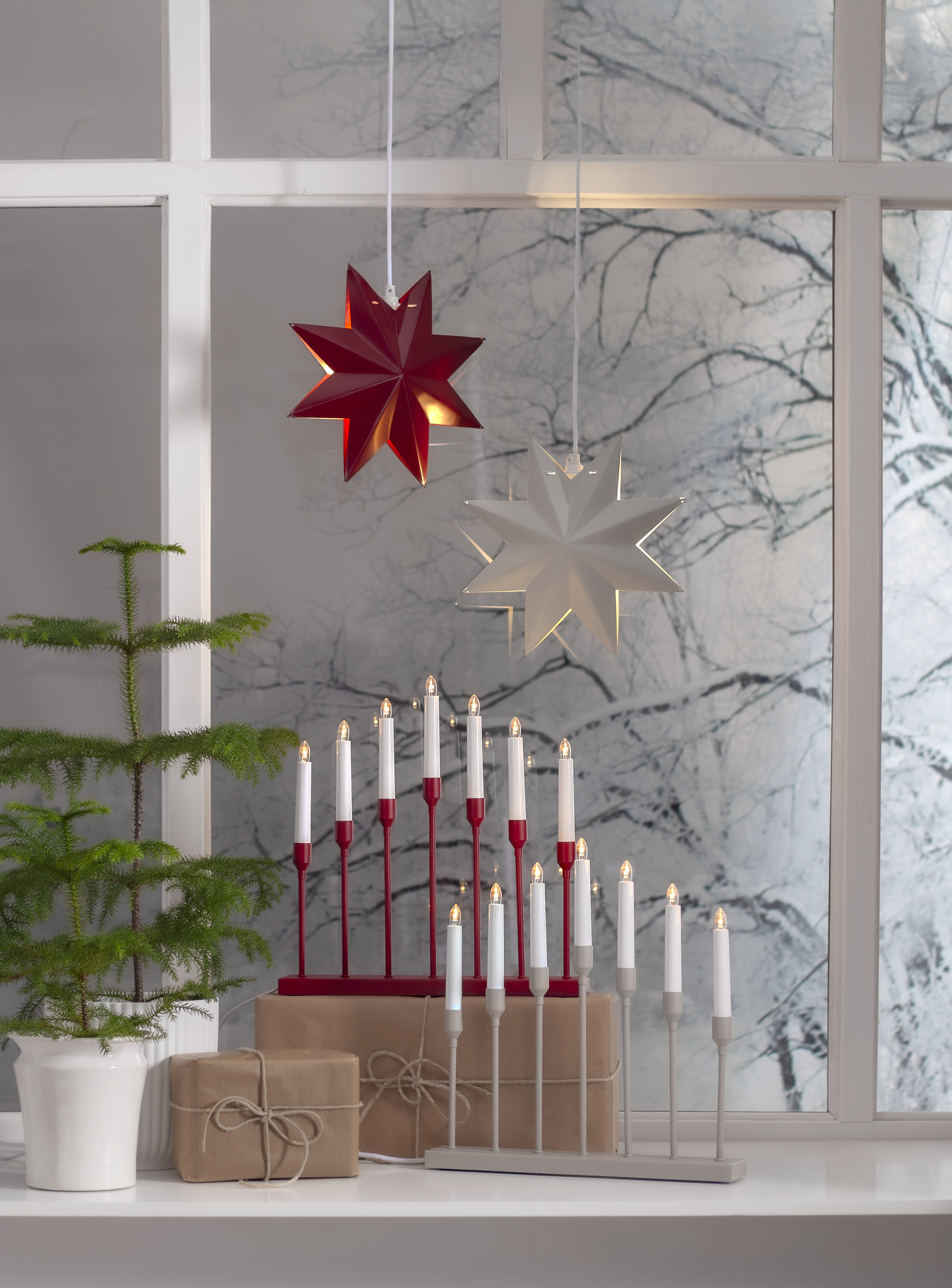 Candlestick AZTRA - 37x40 cm - Red - 2