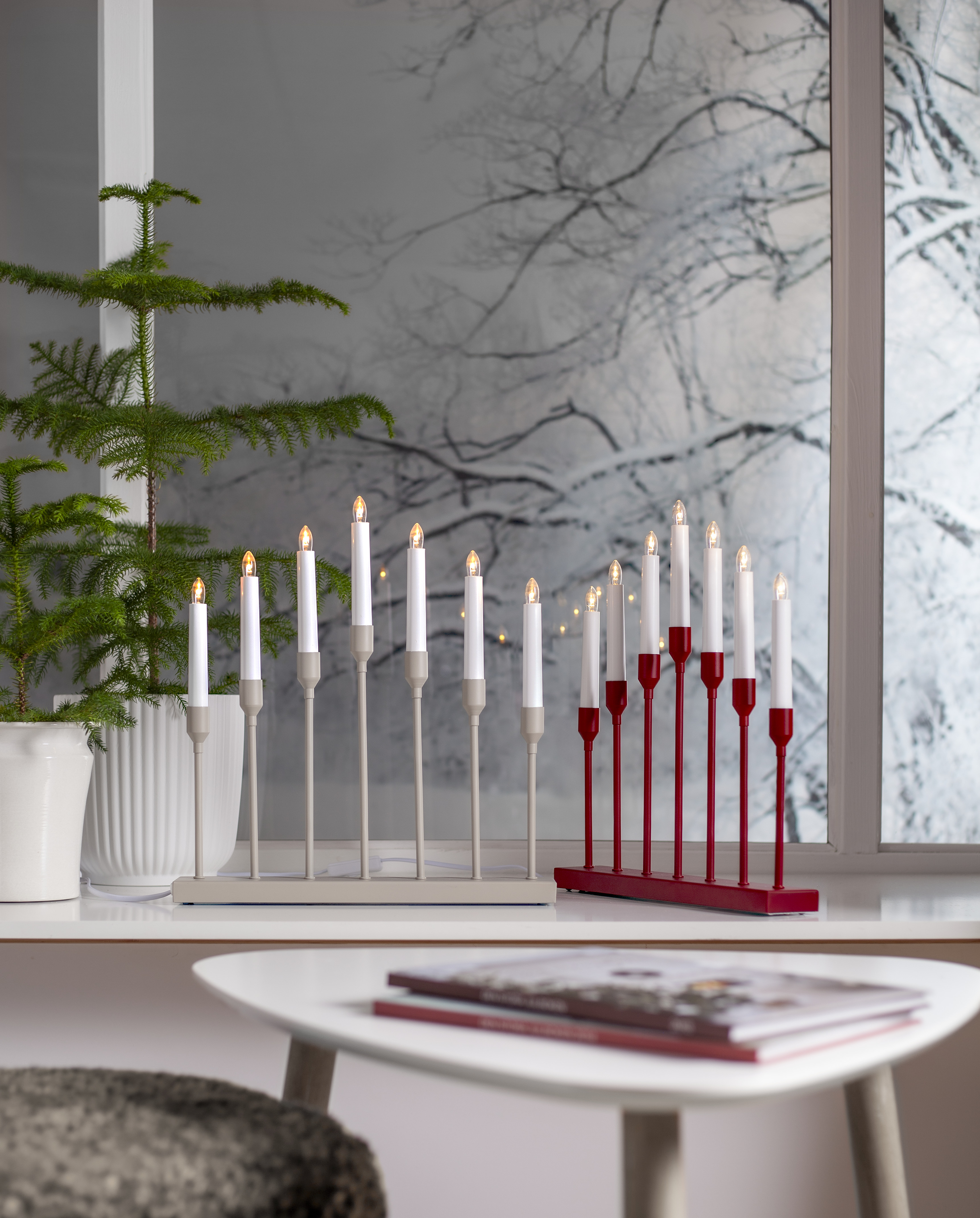 Candlestick AZTRA - 37x40 cm - Red - 3