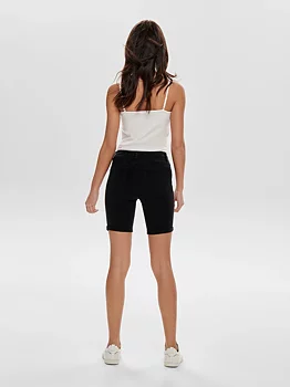 Only Rain Life Mid Long Denim Shorts Black