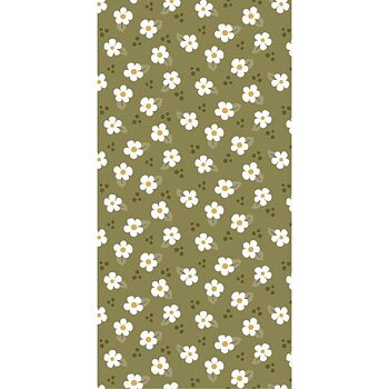 Servetter - gröna med vita blommor
