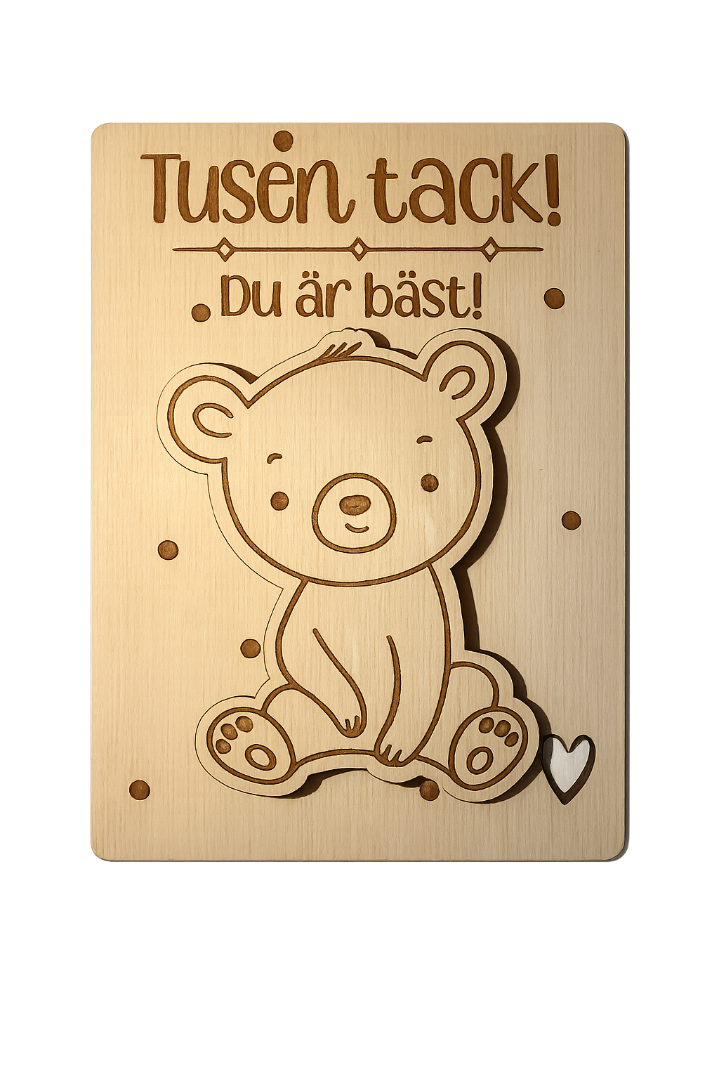 Björnkort "Tusen tack"