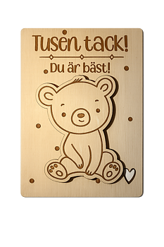 Björnkort "Tusen tack"