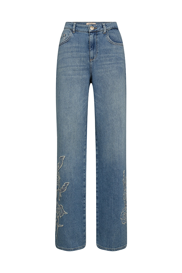 Mos Mosh - MMRelee Blossom Jeans Light Blue 32 tums längd - 8