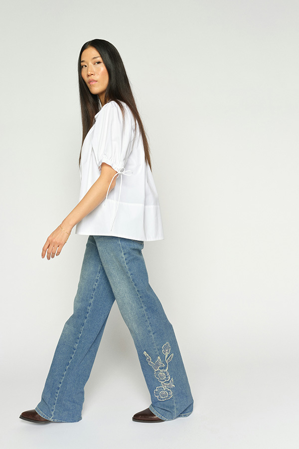 Mos Mosh - MMRelee Blossom Jeans Light Blue 32 tums längd - 5