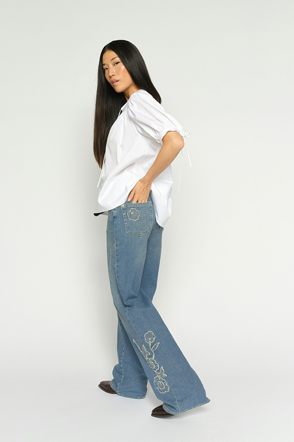 Mos Mosh - MMRelee Blossom Jeans Light Blue 32 tums längd - 4