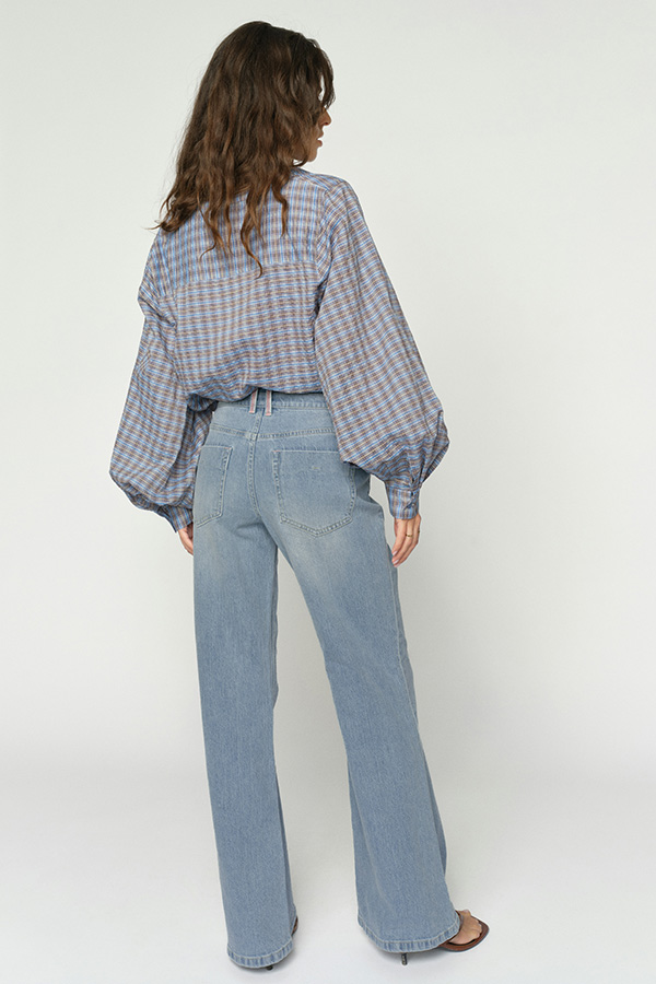 Mos Mosh - MMMarlena Puddle Jeans Light Blue 32 tums benlängd - 5