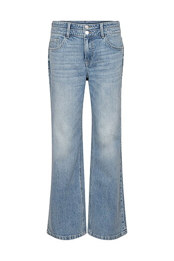 Mos Mosh - MMMarlena Puddle Jeans Light Blue 32 tums benlängd