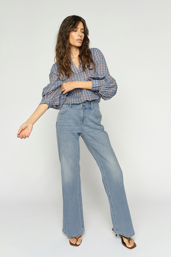 Mos Mosh - MMMarlena Puddle Jeans Light Blue 32 tums benlängd - 3