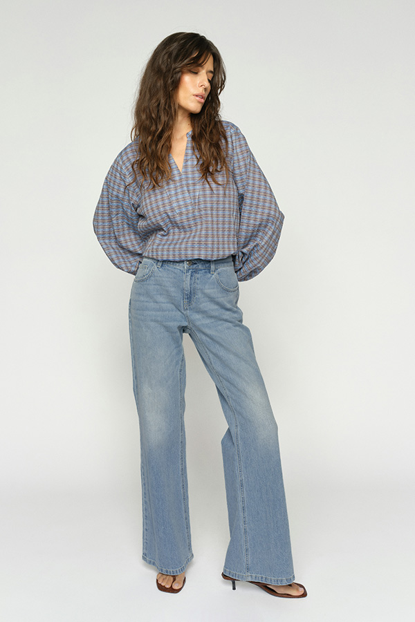 Mos Mosh - MMMarlena Puddle Jeans Light Blue 32 tums benlängd - 4