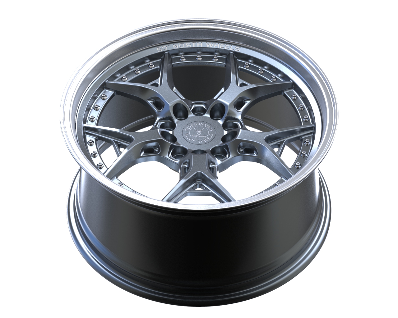 59°North Wheels D-014 9x18" ET30 5x114,3/5x120 gunmetal/polished lip - 3