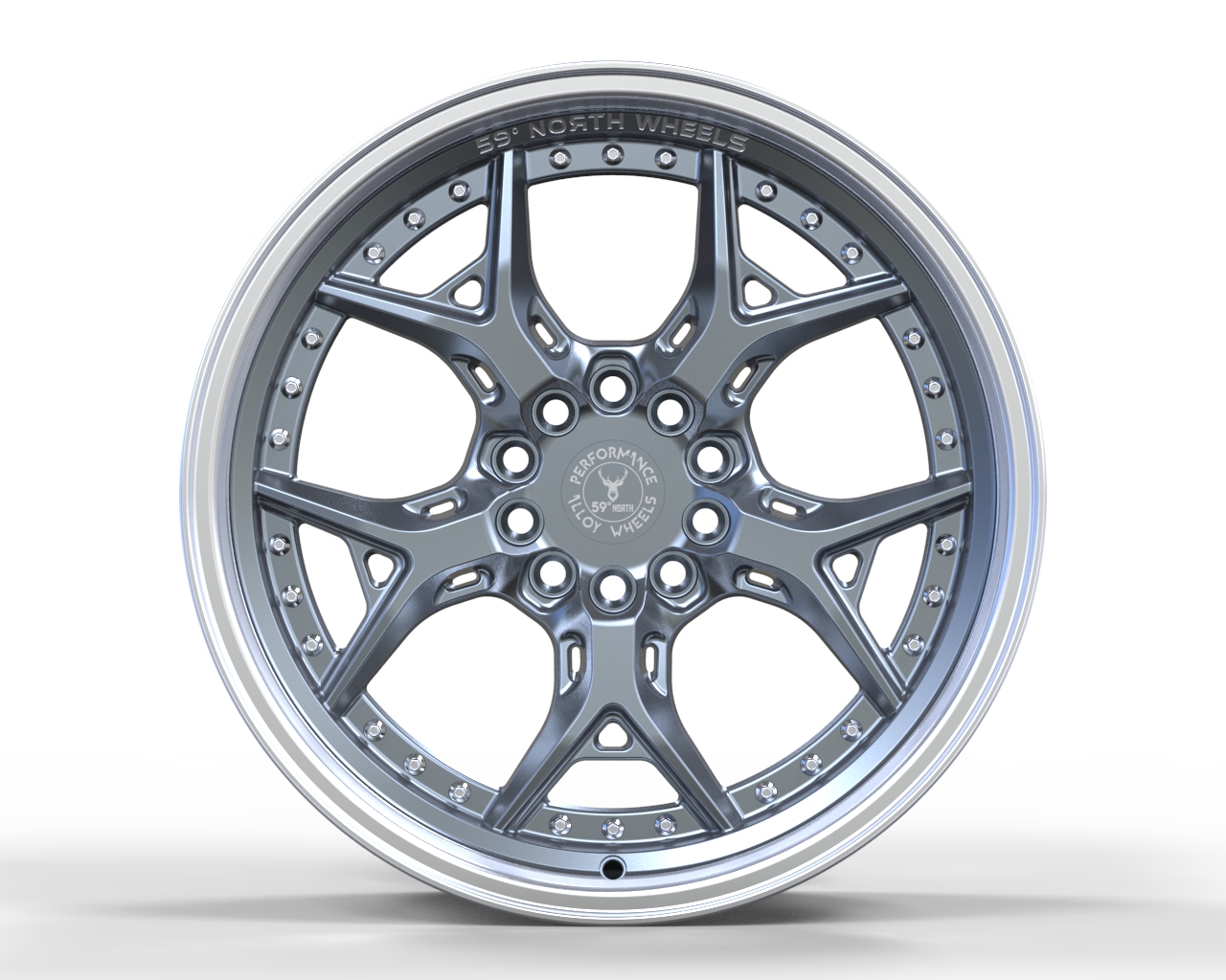 59°North Wheels D-014 9x18" ET30 5x114,3/5x120 gunmetal/polished lip - 2