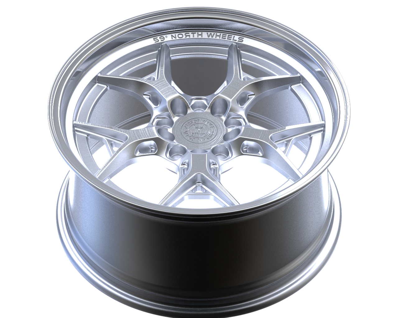 59°North Wheels D-014 9x18" ET30 5x114,3/5x120 brushed silver/polished lip - 3