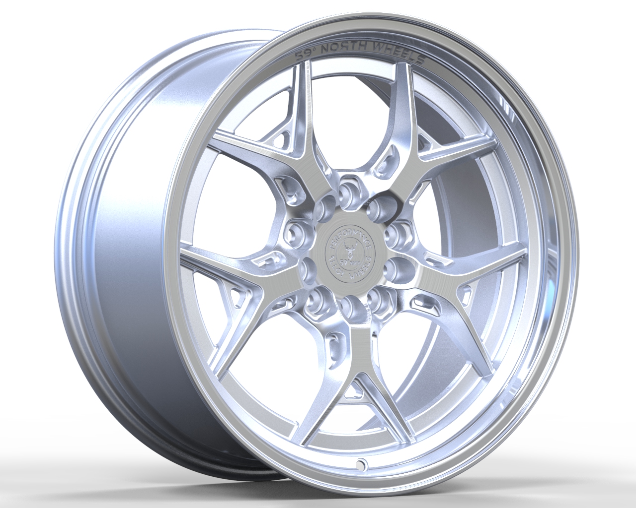 59°North Wheels D-014 9x18" ET30 5x114,3/5x120 brushed silver/polished lip