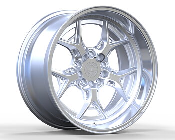 59°North Wheels D-014 9,75x18" ET -5 5x114,3/5x120 brushed silver/polished lip