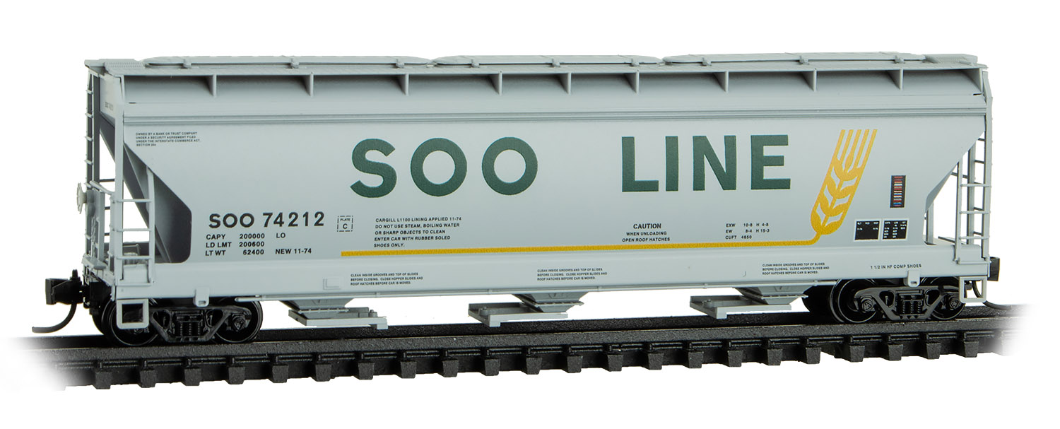Hopper 3-bay covered Soo Line Rd# 74212