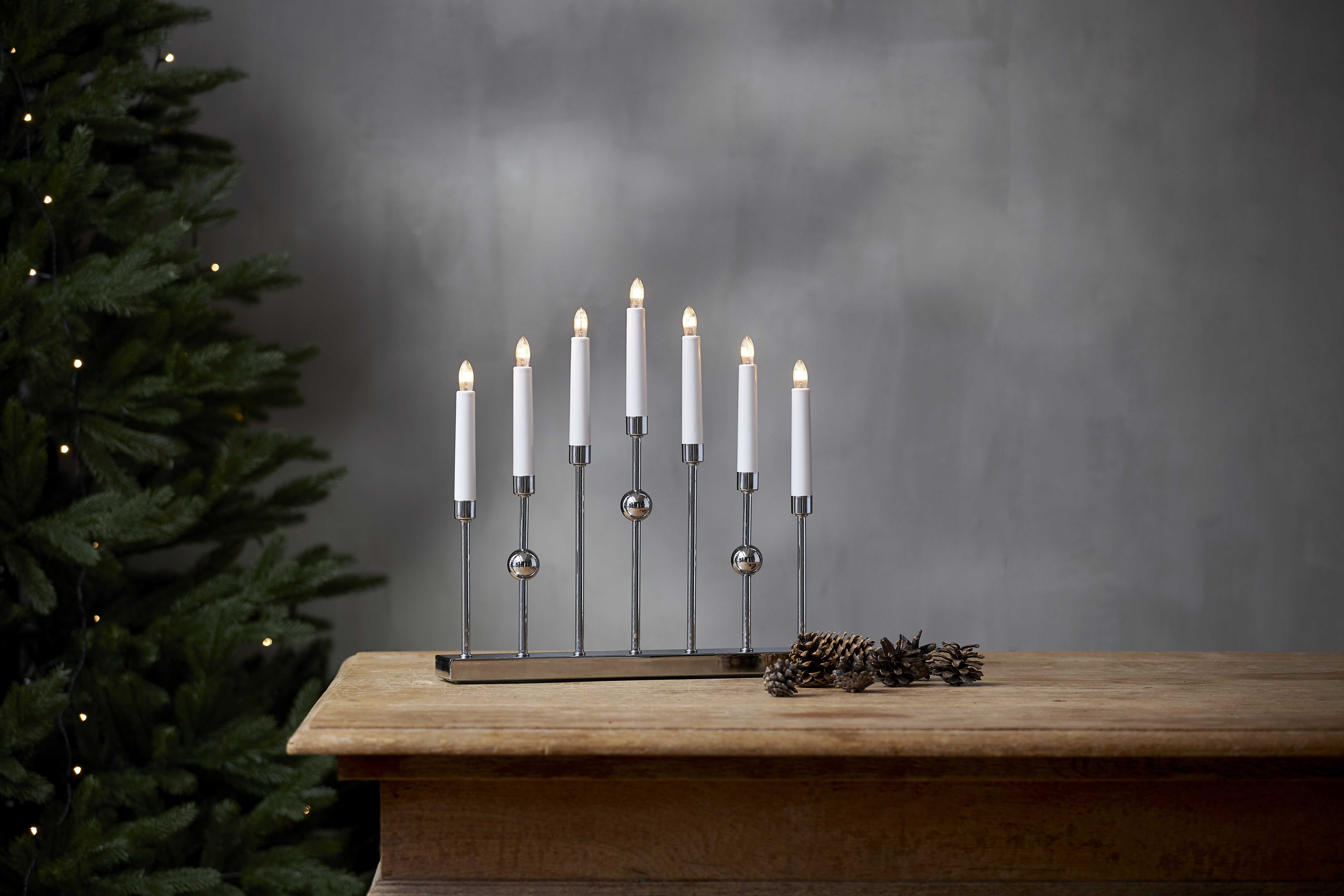 Candlestick Gustavo - 37x37 cm - Chrome - 2