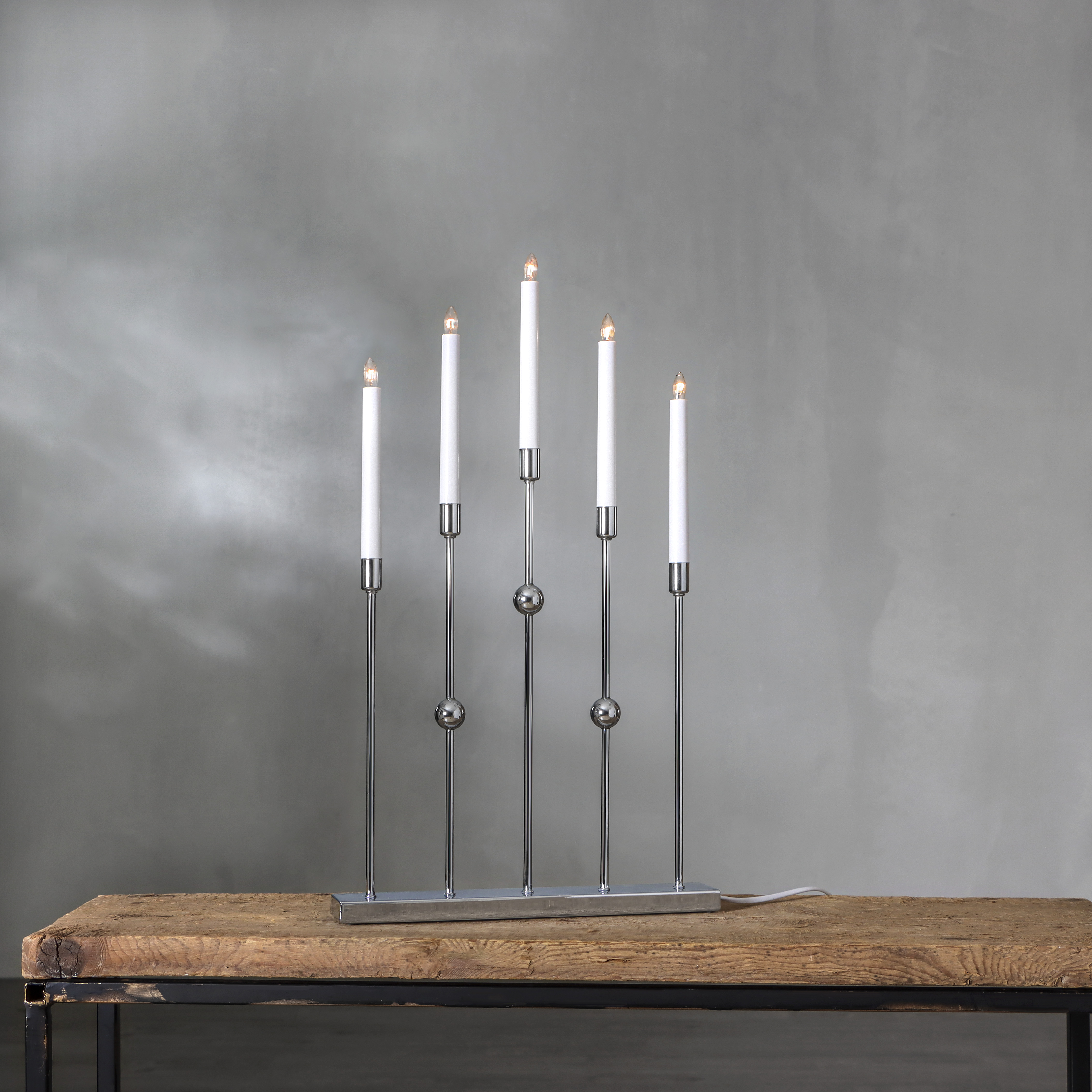 Ljusstake Gustavo - 37x64 cm - Krom