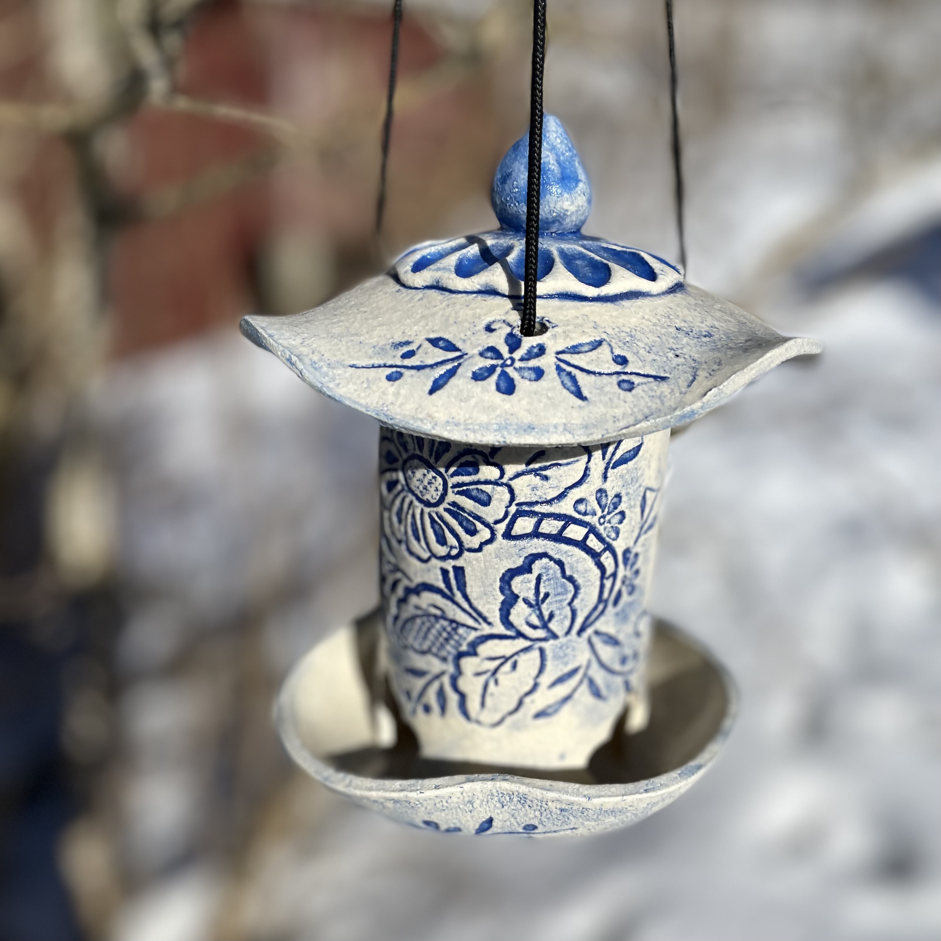 Fuglemater Broderi Mønster Blå - 2