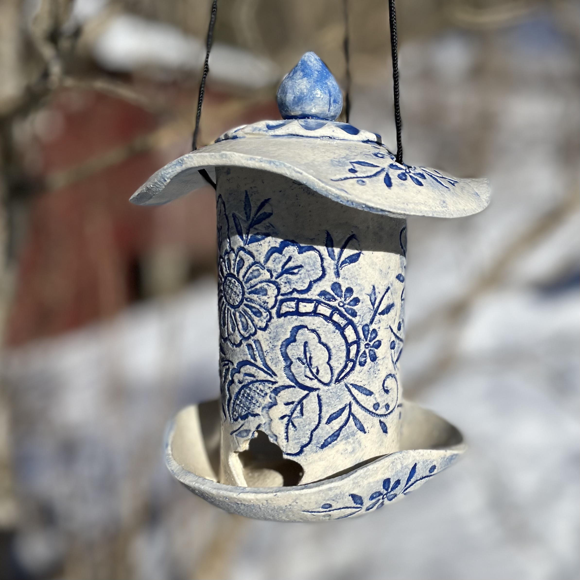 Fuglemater Broderi Mønster Blå - 5