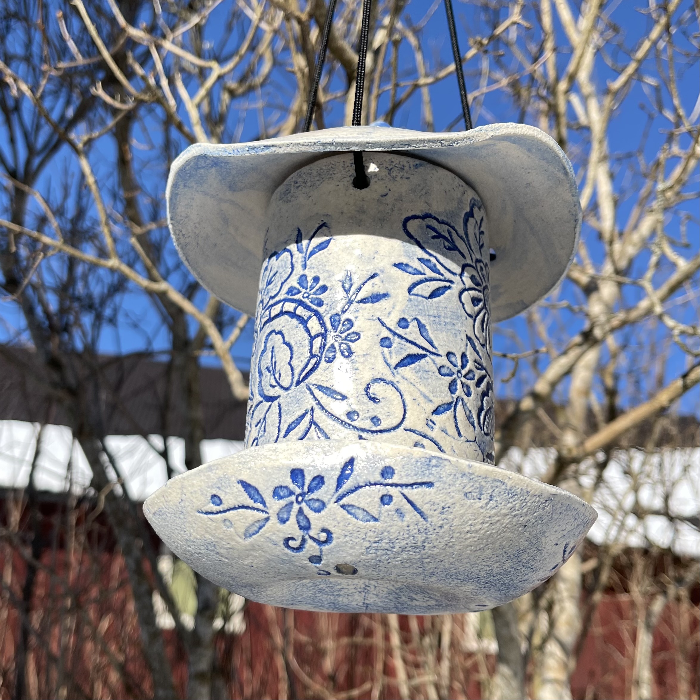 Fuglemater Broderi Mønster Blå - 8