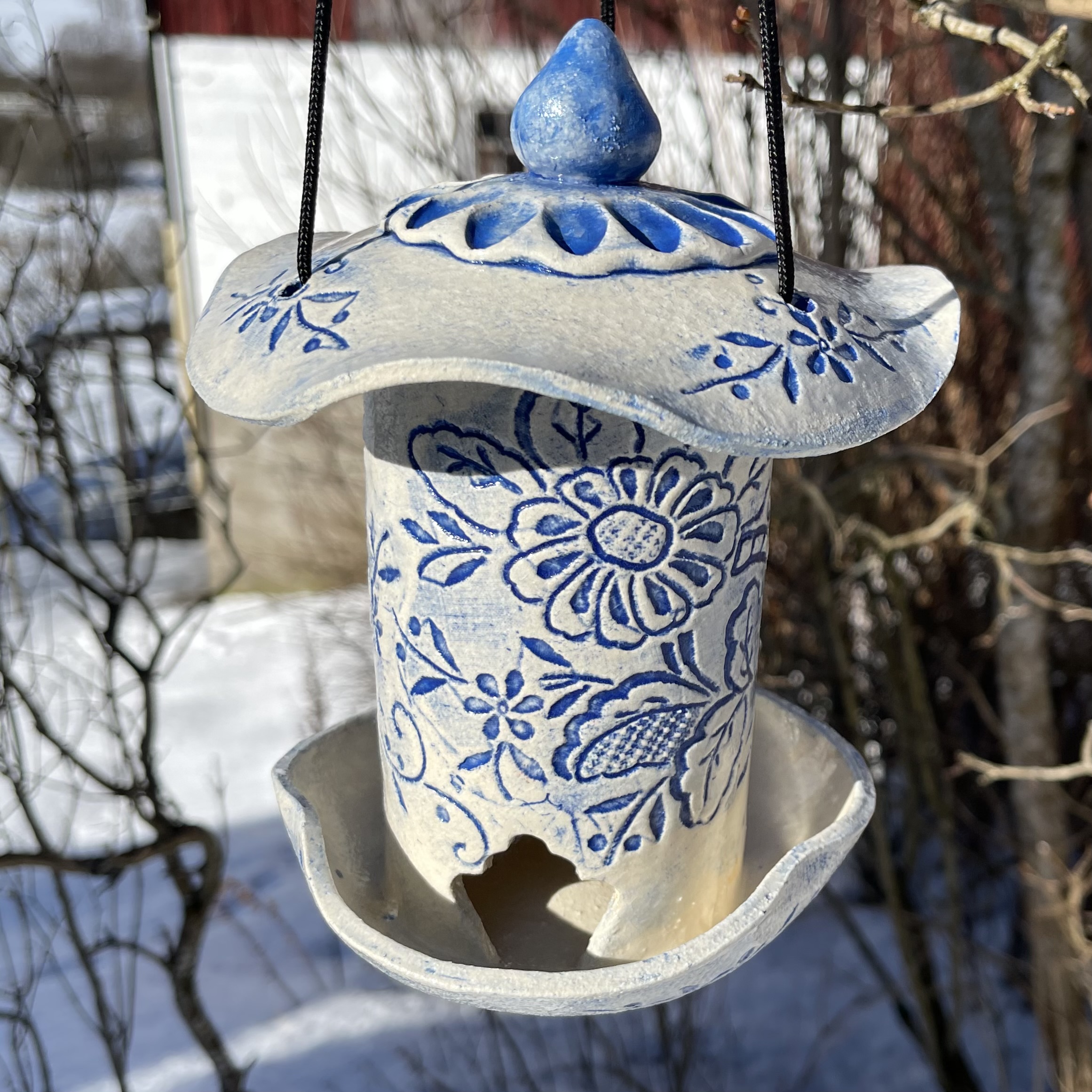 Fuglemater Broderi Mønster Blå - 6