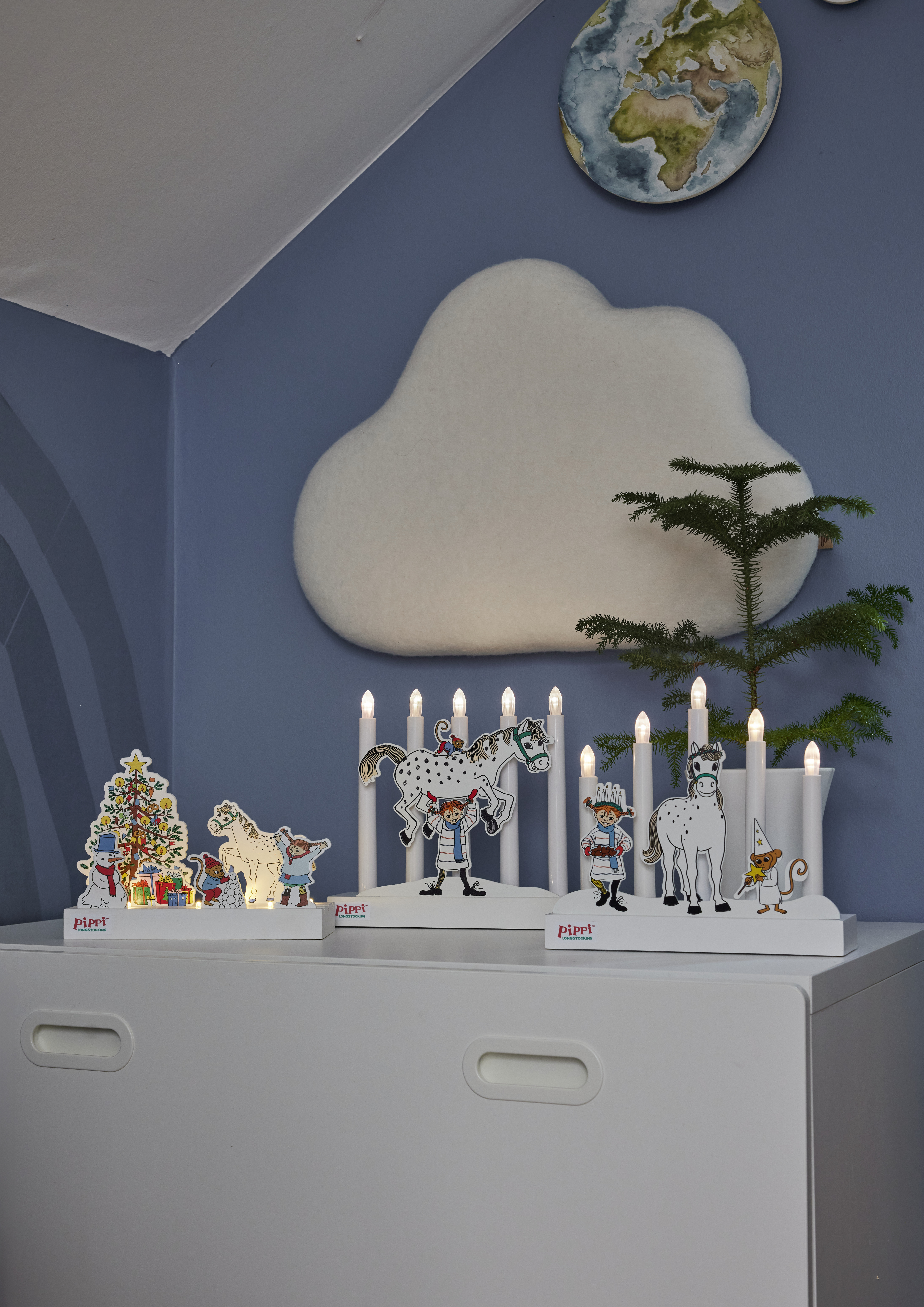 Pippi candlestick - 26,5x24,5 cm - White - 2