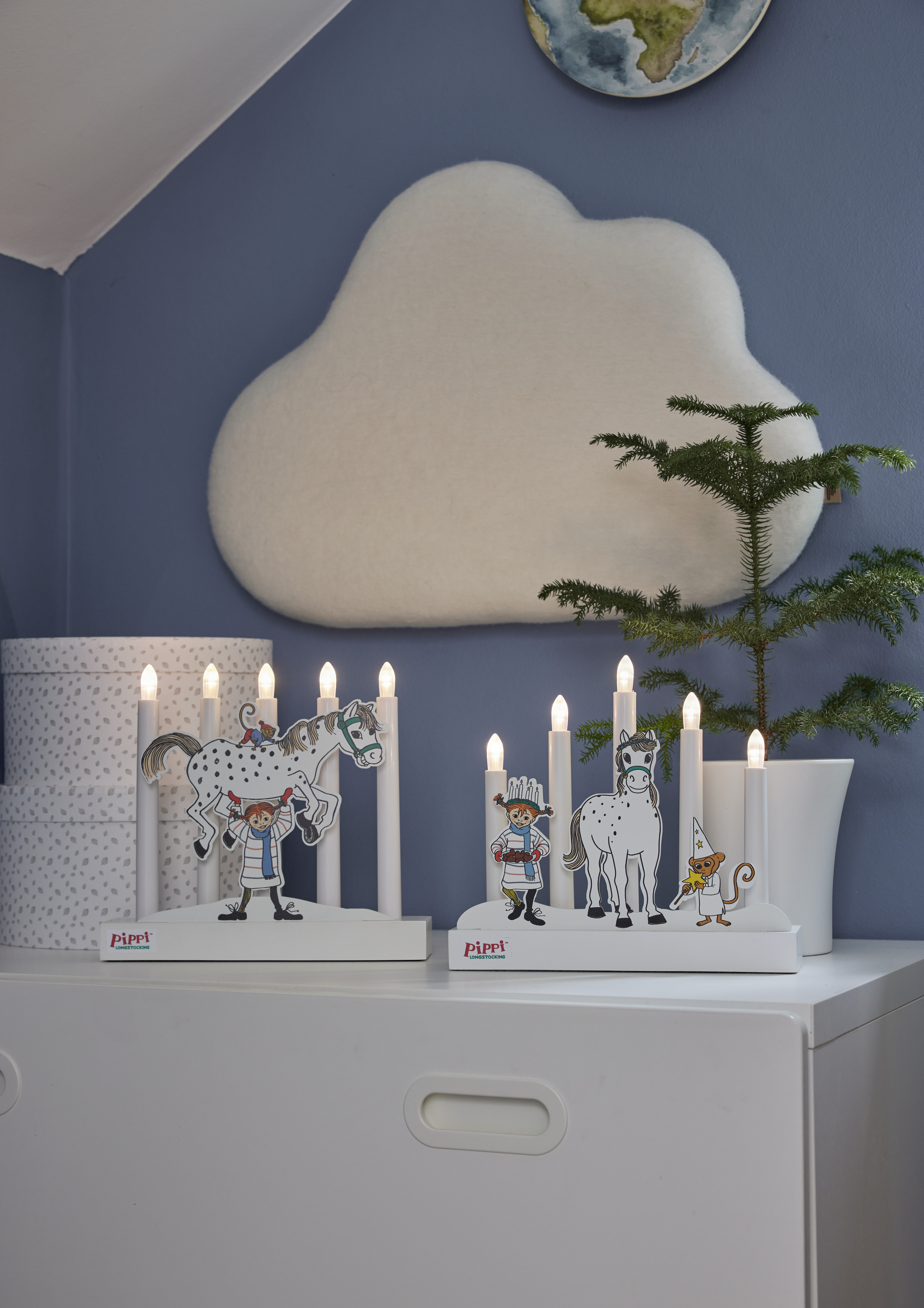 Pippi candlestick - 26,5x24,5 cm - White - 5