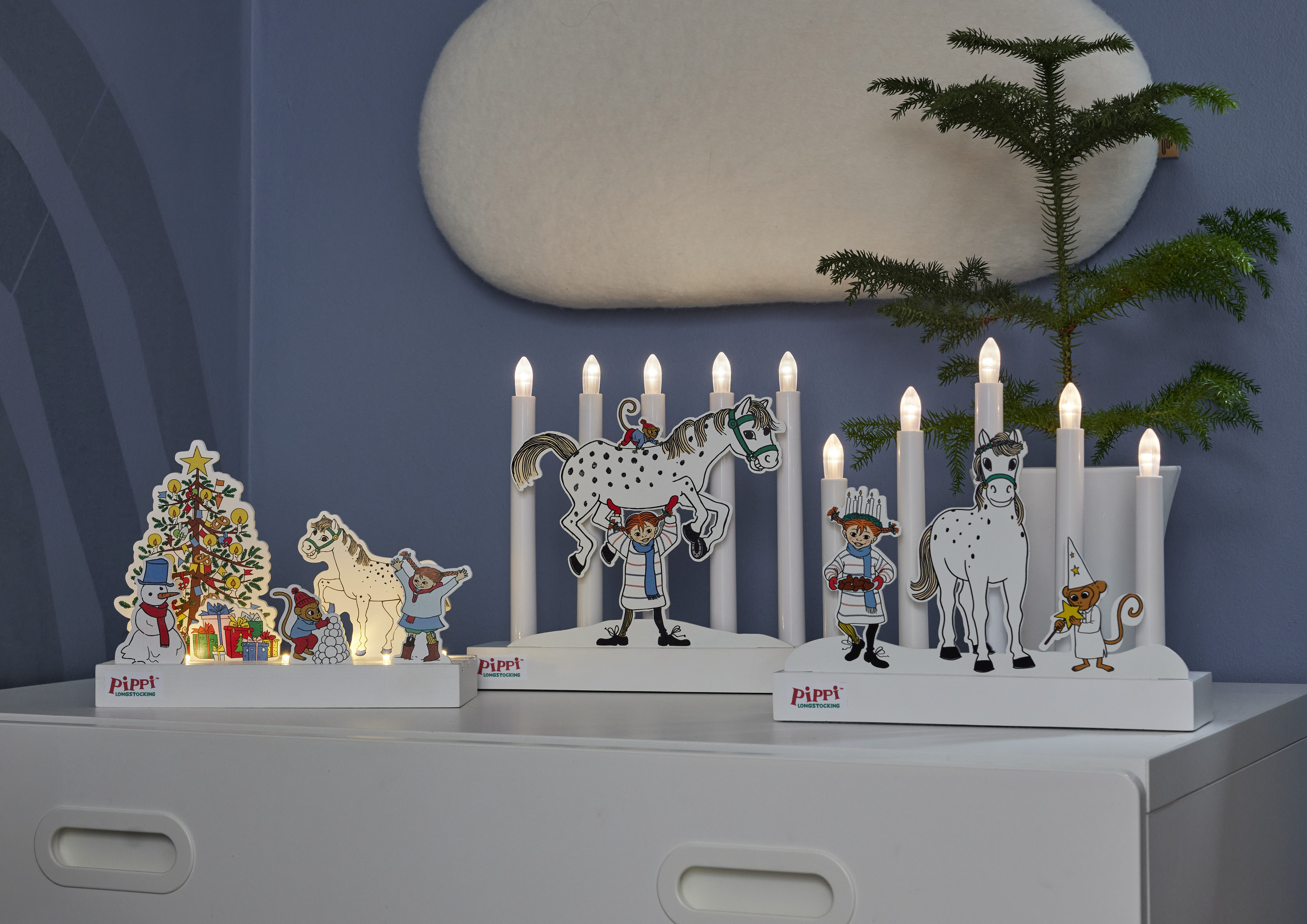 Pippi candlestick - 26,5x24,5 cm - White - 3