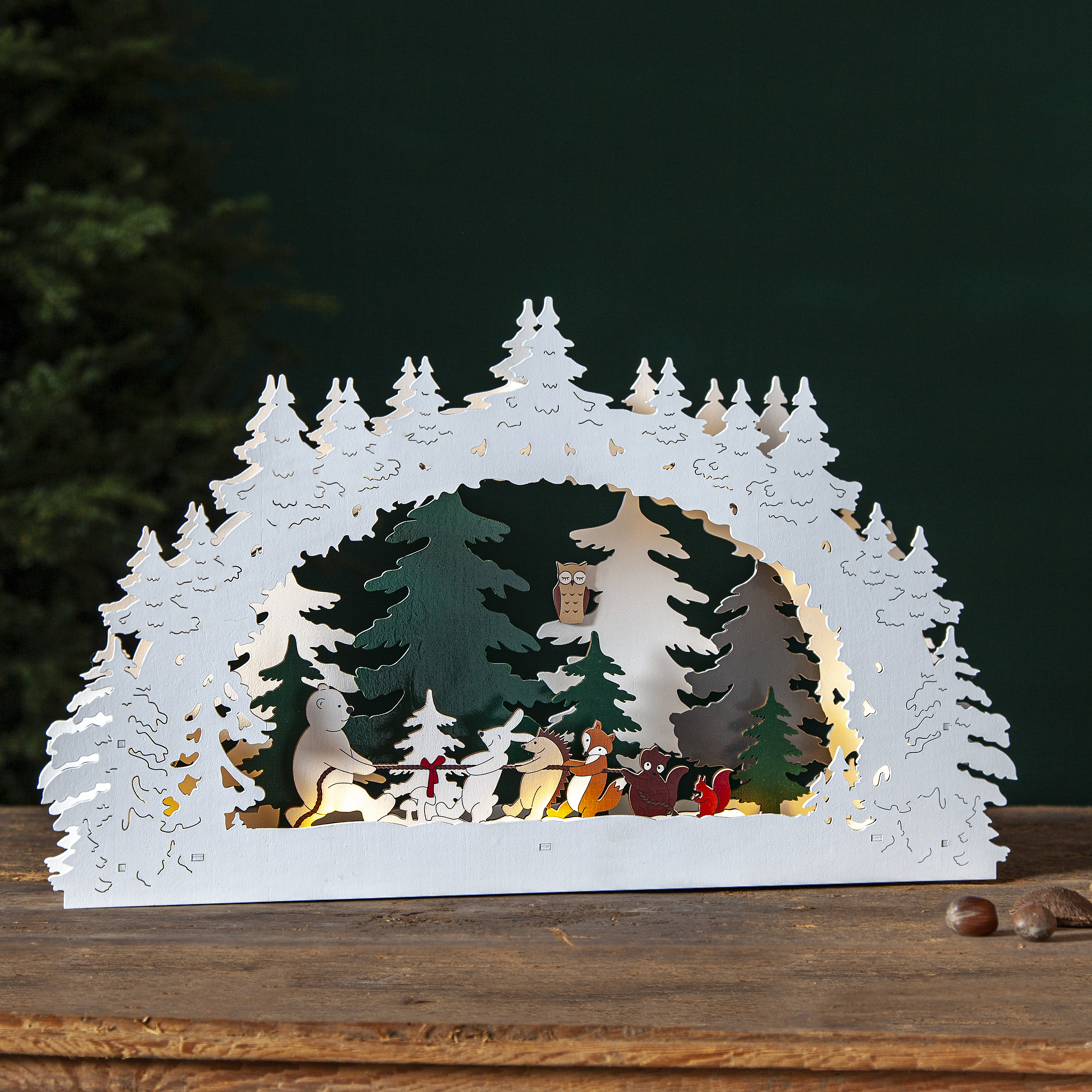 Ljusstake Forest Friends - 45x27 cm - Multi