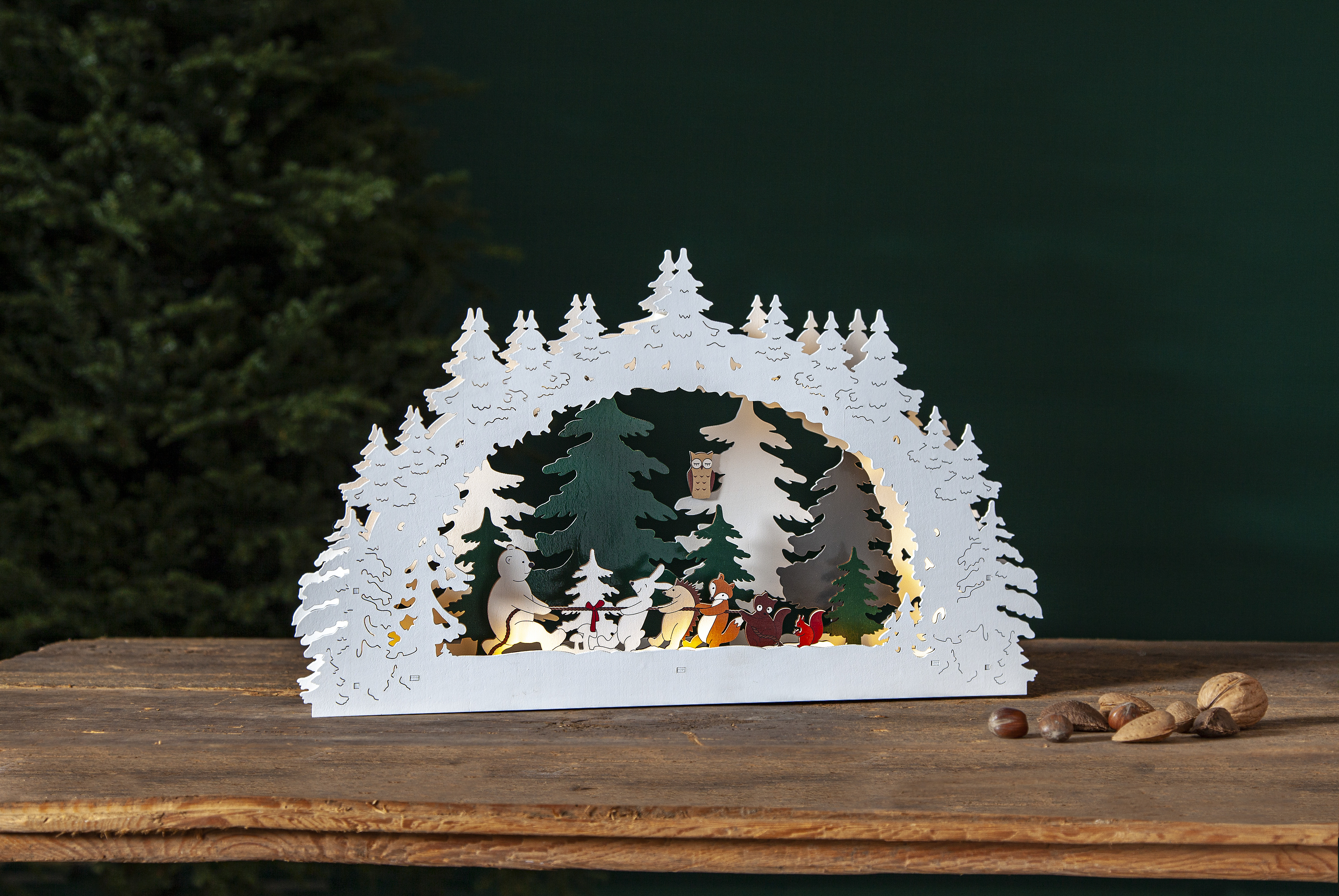 Ljusstake Forest Friends - 45x27 cm - Multi - 2