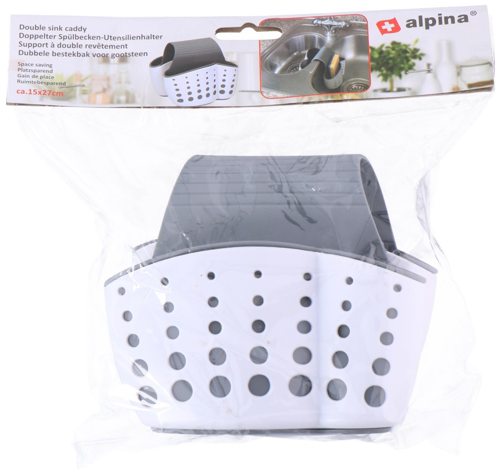 Dubbel Diskho Caddy 27x15x4 cm – Praktisk Förvaring för Diskbänken - 2