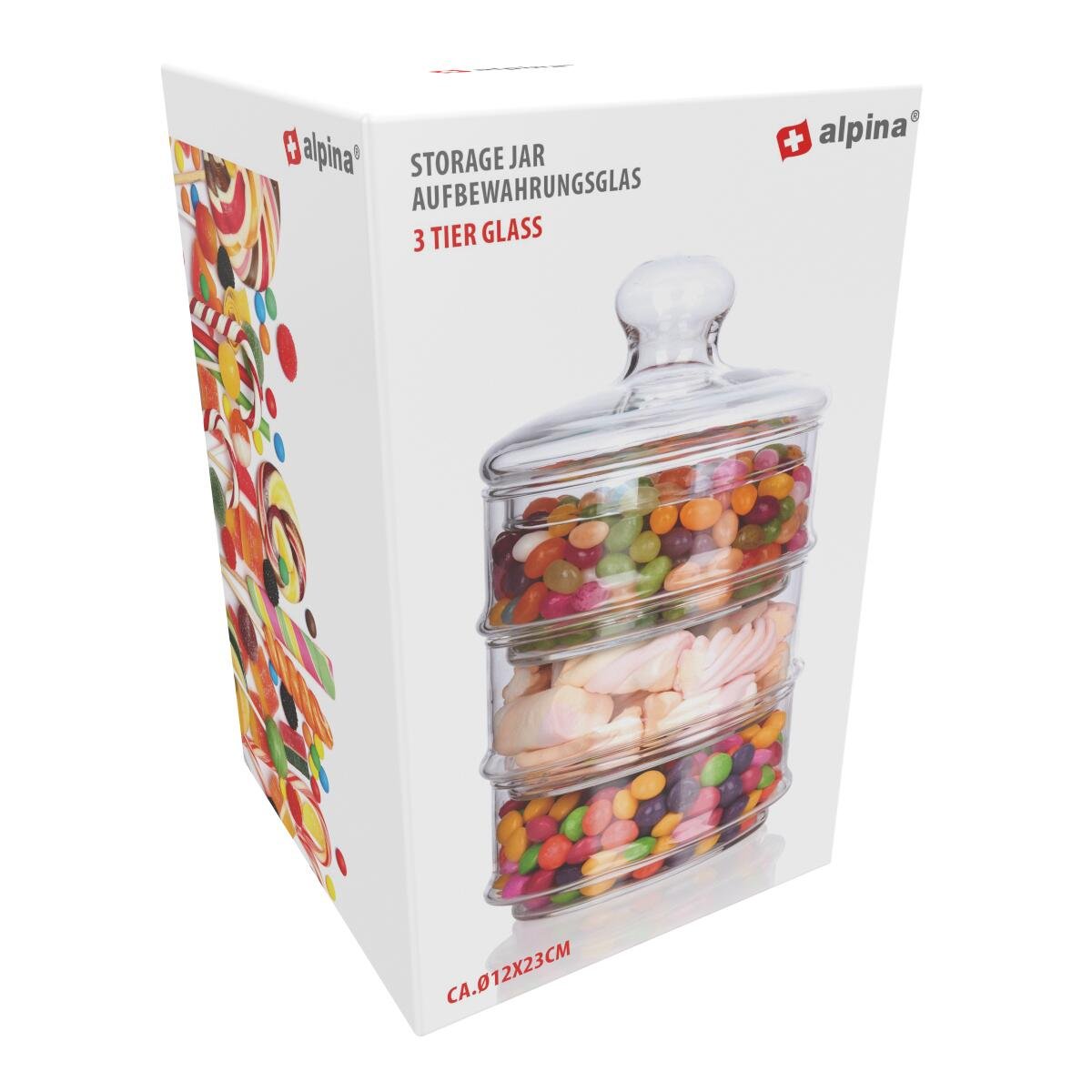 Förvaringsburk 3-lager Ø12x23 cm – Stapelbar & Platsbesparande - 4