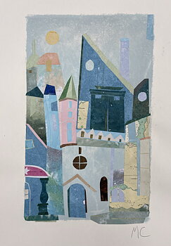 Collage "Stenungsund" av Maria C Bernhardsson. Orginal med ram