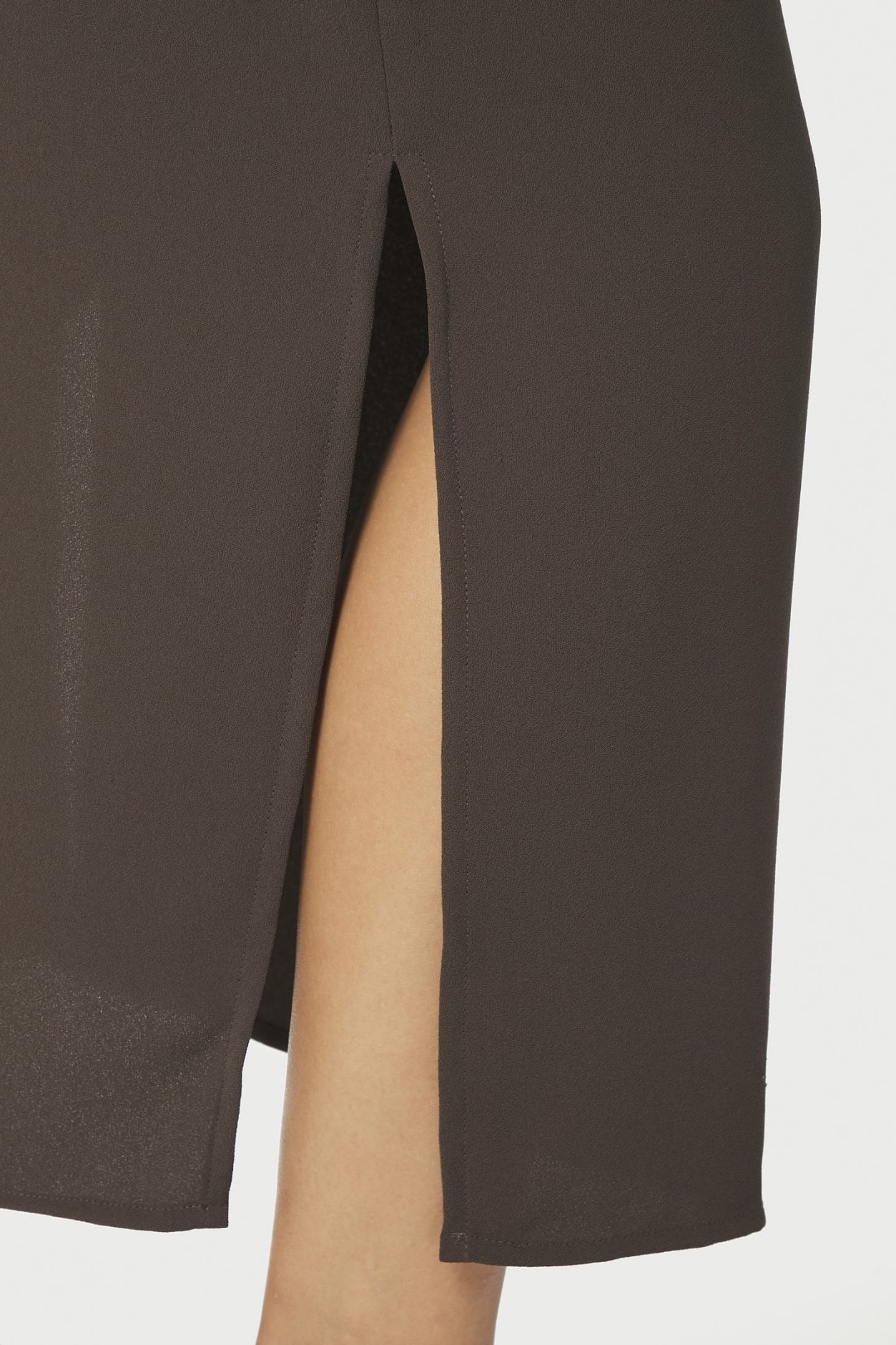 Neo Noir  - Miloine Drape Dress Dark Brown - 3