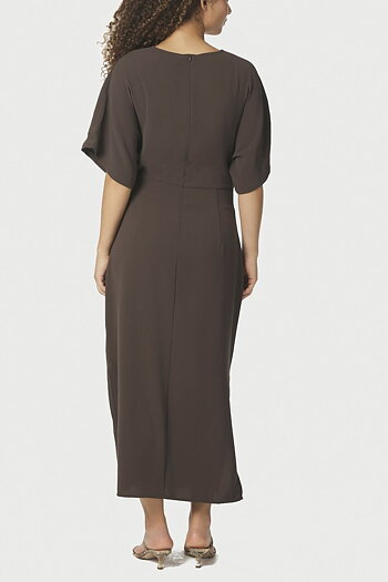 Neo Noir  - Miloine Drape Dress Dark Brown