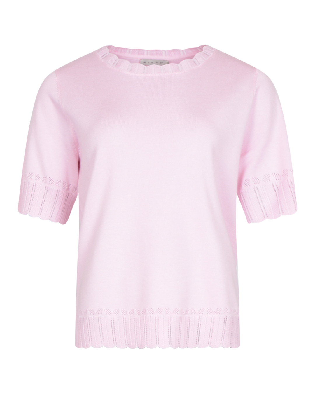 Jumper mönsterstickad ringning & ärm rosa